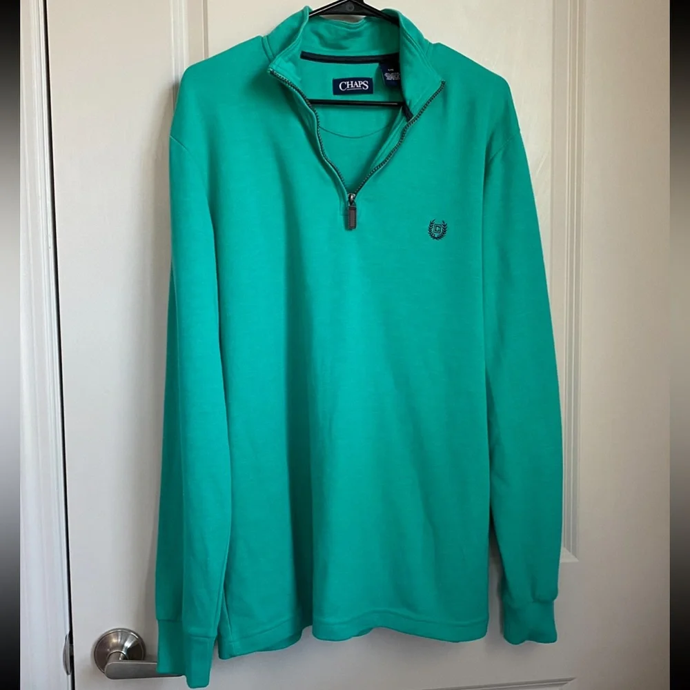 •EUC•Chaps Mens Long Sleeve Mock Neck Quarter Zip Sweater - Picture 1 of 6